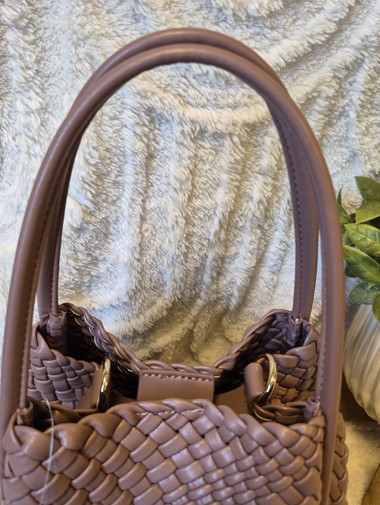 Anthropologie Hollace Tote Woven Mini Edition NEW Maeve Mocha Boho Crossbody Bag - Picture 5 of 13